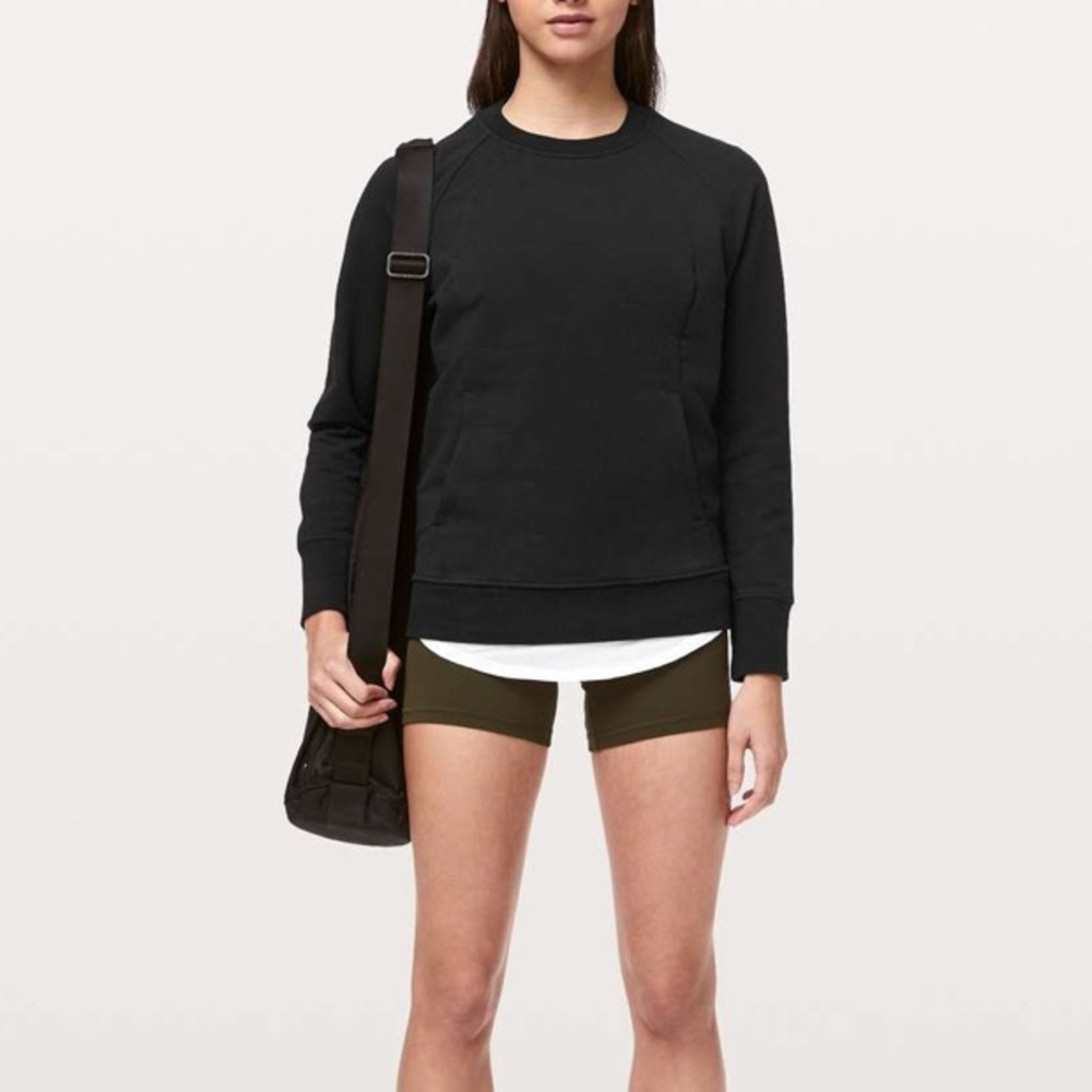 Lululemon Scuba Crew Black Sweatshirt Pullover 4